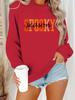 Europa e Estados Unidos transfronteiriço outono e inverno feminino casual manga comprida em torno do pescoço SPOOKY impresso pulôver camisola camisola atacado