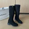 Botas de Tacón Grueso Otoño e Invierno Botas de Tacón Alto para Mujer Coreanas y Americanas Nuevo Estilo Rad Duidui Estilo Perezoso Circunferencia de Pantorrilla Grande Serie 2026 Plisadas