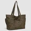 Bolso Oxford de estilo coreano de nicho con estampado de leopardo para mujer, nuevo bolso de hombro casual de estilo perezoso para primavera-verano, bolso tote de gran capacidad para el día a día