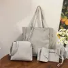2025 Nuevo Estilo Patrón Lichi Bolso de Cuatro Piezas para Mujer Moda Simple Versátil Europeo y Americano Bolso de Mano Gran Capacidad Bolso para Mujer Moderno
