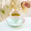 Taza de Café de Cerámica con Esmalte de Cristal Degradado, Juego de Taza y Platillo de Té de la Tarde de Alta Gama y Exquisito para Mujeres, Taza de Latte de Alto Valor
