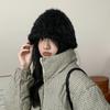 Sombrero de pescador de felpa de invierno para mujer, estilo coreano, nueva moda, cálido, imitación de pelo de conejo, sombrero para circunferencia de cabeza grande, que hace que la cara se vea pequeña, sombrero de cuenca