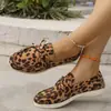 Nuevos zapatos planos de suela blanda 2026, estilo desierto, talla grande, inspiración étnica, modernos, estampado de leopardo, duraderos, ligeros y antideslizantes para mujer