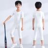 Mallas deportivas para niños traje de manga corta traje de entrenamiento verano baloncesto fútbol correr ropa elástica de secado rápido traje de fitness