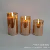 Control Remoto de 10 Teclas Mecedora Galvanizado Vidrio LED Vela Electrónica, Parpadeante Sin Humo Cumpleaños, Cortejo, Guía, Celebración