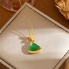 Diamante-incrustado Pequeno Saia Colar Mulheres Luz Luxo Fan-shaped All-match Fritillaria Curto Clavícula Cadeia Internet Celebridade Pingente da moda