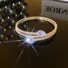 Pulseira Elegante Zircônia Super Flash Transfronteiriça Pulseira de Pérola Dupla Camada Feminina de Alta Qualidade Pulseira de Contas Strass Enrolada em Múltiplas Camadas