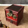 Caja de Joyería de Madera Estilo Antiguo, Tocador con Espejo, Caja de Almacenamiento de Joyería Estilo Chino Vintage, Accesorios de Boda, Regalo Retro