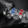 Anillo Personalizado de Estrella de Cinco Puntas con Goteo de Aceite de Colores para Mujer Moda Transfronteriza Diseño de Nicho Anillo Abierto de Estrella de Gama Alta