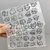 80 piezas de pegatinas de transferencia de gato de dibujos animados simples estilo ins, lindas dibujadas a mano, pegatinas decorativas impermeables de alta calidad