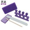 Kit de Herramientas Desechables para Uñas con Diseño de Cebra, Pieza de Madera, Lima Tira, Pieza de Tofu, Herramienta para Uñas, Piedra Pómez - Juego de 5 Piezas