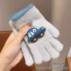 Luvas Infantis com Dedos Separados, Luvas Tricotadas Estilo Coreano para Meninos com Cinco Dedos, Luvas de Inverno Quentes para Alunos do Ensino Fundamental, Bebês Meninos e Meninas, Ciclismo