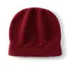 Venta al por mayor de fábrica Cachemira Transfronterizo Otoño/Invierno Color Sólido Jacquard Engrosado Protección contra el Frío Calidez Unisex Protección para los Oídos Versátil Turbante Sombrero
