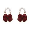 Pendientes de lazo con fritillary flocado, ligeros y exquisitos de lujo para mujer, diseño de nicho popular, pendientes de alta calidad, 2023.