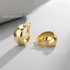 Pendientes de aro grandes y anchos para mujer, estilo de celebridad, accesorios para orejas coreanos únicos y exagerados, clips para orejas suaves con almohadilla para mujeres sin perforar