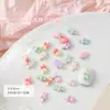Accesorios de Uñas con Cuchillo y Tenedor de Moño de Dibujos Animados, Mini Vajilla de Resina de Color Macarrón Estilo Crema de Moda, Decoraciones para Uñas