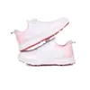 Tênis Feminino para Golfe Botão Giratório Casual Couro Sola Antiderrapante Respirável Sem Crampons Confortável para Todas as Estações