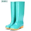 Botas de lluvia de algodón de caña alta antideslizantes con forro polar, zapatos impermeables, zapatos de goma, cubrebotas, botas de agua para mujer, zapatos cálidos para cocina de adulto, zapatos para sembrar arroz