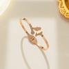 Pulsera de acero de titanio Trébol Letras romanas inglesas Animal micro incrustado Zircón Transfronteriza Pulsera de moda japonesa y coreana
