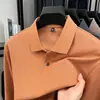 26 Camisas Polo Casual de Manga Larga para Hombre, Color Sólido, Cuello Solapa, Algodón Mercerizado 100%, Gama Alta, para Primavera y Otoño, Ropa de Papá