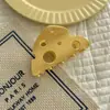 Clipe de Cabelo Criativo de Queijo Divertido Pinça de Tubarão para Cabelo Garra de Cabelo Triangular Oca na Parte de Trás