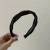 Diadema Trenzada de Lunares, Pasador de Moda Retro Sencillo en Color Oscuro, Diadema de Tela que Hace que la Cara Parezca Más Pequeña