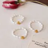 Anillo de Piedra Natural para Mujer, Anillo Elástico de Moda y Único, Anillo para Dedo Índice, Turmalina Estilo Chino, Jade Hetian, Anillo de Perla de Agua Dulce