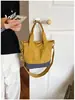 Bolsa de Lienzo Japonesa Personalizada de Alto Estilo 2026, Moderna y Sencilla, Gran Capacidad, Adecuada para el Trabajo y los Viajes Diarios, Bolso de Mano con Contraste de Color