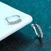 Aretes de Moissanita de una Fila Plata de Ley 925, No es Necesario Quitarse los Aretes al Dormir por la Noche, Joyería de Alta Gama para Mujer, Joyería Transfronteriza