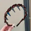 Diadema de Peluche Elegante con Estampado de Leopardo para Otoño e Invierno para Mujeres 2025 Nuevo Uso Diario Diadema para Lavarse la Cara Pasador Alto para el Cráneo Tocado