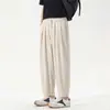 Pantalones Curvos de Cintura Elástica de Tiro Alto para Hombres y Mujeres, Nuevo Estilo Verano 2026, Lino Sintético, Corte Holgado, Adelgazantes, Versátiles, Pantalones Cropped Casuales