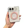 Adecuado para iPhone Duo: Funda de teléfono transparente con soporte magnético de 360 grados, cubierta abatible Apple Duo, nuevo diseño anticaídas