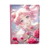 Novo Caderno Rosa Vermelho Menina Bonita A5 Página Cheia Colorida Anime Desenho Animado Diário Caderno de Estudante Planejador