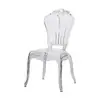 Cadeira de Jantar Transparente de Acrílico PC Estilo Europeu para Casamento ao Ar Livre Cadeira Rainha Cadeira de Cristal de Plástico Cadeira de Palácio