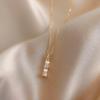 Colar de Bambu Exquisito em Ouro 18K Feminino de Alta Qualidade Luxo Leve Nicho Personalidade Versátil Celebridade Cibernética Corrente para Clavícula Corrente de Colar Elegante