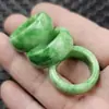 Anillo de jade optimizado, verde seco con base blanca, anillo de jade ensanchado, pulsera, collar, cuentas budistas, anillo para correr, anillo colgante, anillo para el dedo