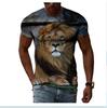 Moda de Verano las Nuevas Camisetas para Hombre con Gráfico de León Animal Casu