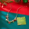 Nuevo Collar de Navidad Transfronterizo Europeo y Americano Diseño Exagerado Guirnalda de Árbol de Navidad Copo de Nieve Campana Colorida Estrella Collar para Mujeres