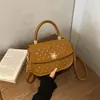 Comércio Exterior Estilo Europeu e Americano Studded com Strass Texturizado 2026 Simples Tendência Moda Minimalista Bolsa Transversal de Mão Ombro Pequena Quadrada