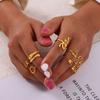 Anillo de Acero de Titanio con Personalidad Europea y Americana, Nicho, Simple, Joyería, Geométrico, Sentido del Diseño de Textura, Viento Apilado Multicapa, Anillo de Dedo