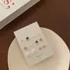 Set de Aretes Rosas de Plata S925 para Niñas, Sencillo y Compacto con un Diseño Único, Aretes en Forma de Corazón