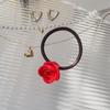 Bucle para el cabello de Flor de Rosa Estéreo Elegante estilo coreano de Ácido Acético Cinta para Cola de Caballo Elegante ins para Mujer