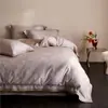 Conjunto de cama de quatro peças, espesso, 100% algodão, escovado, com 60 peças, apresentando um padrão floral francês vintage de algodão puro, adequado para outono e inverno