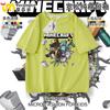 Camiseta de Manga Corta para Niños Co-Branded de Minecraft Verano 2025 Tops de Algodón para Niños Moda Infantil Casual Media Manga Ins