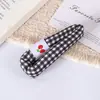 Serie de Pinzas para el Cabello Esponjosas con Cuadros Rojos y Azules Cremosos Pinza Grande Linda para Flequillo Pinza BB Pinza de Maquillaje Pasador Pinza Lateral