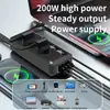 Inversor de Carro 200W Carro 12V para 110V/220V Tomada Padrão Brasil Smart Duplo USB Carregamento Rápido Typec