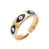 Moda Europea y Americana Anillo de Ojo de Diablo de Gota de Cobre Chapado en Oro de Gota de Aceite de Venta Caliente Accesorios de Anillo Abierto Modernos que Combinan con Todo