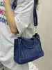 Bolso Cruzado de Mezclilla de Alta Apariencia, Estilo Coreano, Bolso de Mano Sencillo y Elegante para Estudiantes, Bolso de Hombro de Moda Casual, Moderno