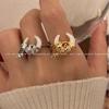 Canglan fórmula Dios de la Luna viento frío anillo diseño de nicho metal cangyue fritillaria costura Alto sentido anillo abierto anillo