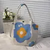 Bolsa de Hombro de Punto para Boda de Año Nuevo Patrón de Dibujos Animados Gran Capacidad Plegable Ligera Bolsa de Punto para Compras